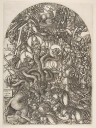 Het Beest met Zeven Hoofden en Tien Horens, uit de Apocalyps