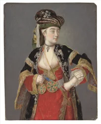 Vermoedelijk portret van Laura Tarsi in Turkse kleding