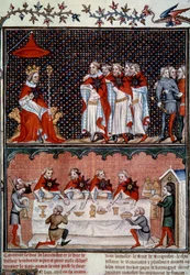 Oprichting van de Orde van de Ster door Jean le Bon (1319-1364) en banket in 1352 Miniatuur uit 