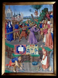 Portage de croix. Miniatuur uit Het Getijdenboek van Etienne Chevalier door Jean Fouquet (1420-1477/1481)