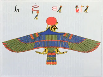 De god Horus voorgesteld in de vorm van een sperwer, 1823
