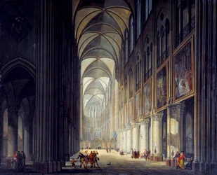 Interieur van de kathedraal Notre Dame de Paris