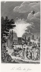 Vuurwerkshow in de Jardin de Tivoli, c.1826