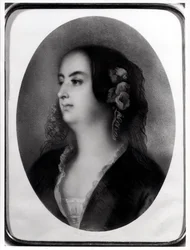 Madame Hanska (1801-82) gegraveerd door Emile Lassalle (1813-71)