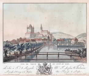 Gezicht op Thun Du Cote Du Midi, ca.
1770-1780 (Gravure)