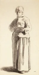 Een staande vrouw met een beker, c.1852-56