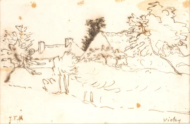 Een boerderij tussen bomen, Vichy (Allier)