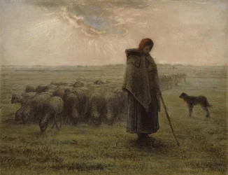 Herderin en haar kudde, 1862-63