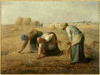 De arenleessters. Schilderij van Jean François Millet, 1814-1875