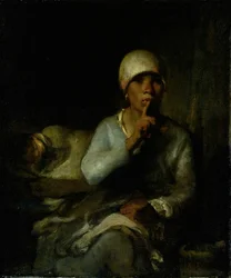 Vrouw en kind stilte, 1855-60