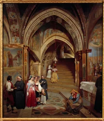 Uitzicht op de kerk van het Benedictijnenklooster van San Subiaco