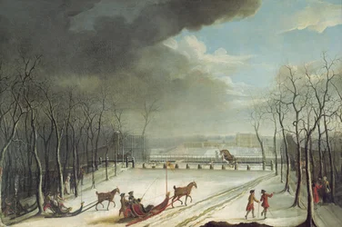 De Prins van Condé op jacht in een slee in 1767