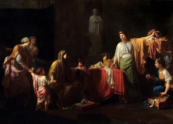 (detail) Cornelie (189 - 110 v.Chr.) moeder van de Gracchen - Tiberius Sempronius Gracchus en zijn broer Caius Sempronius Gracchus, Romeinse staatslieden