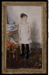 Germaine bij haar toilet