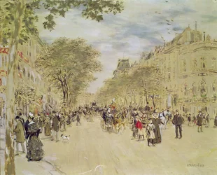 Het Pavillon de Hanovre en de Boulevard des Italiens, Parijs, na 1870