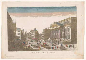 Gezicht op het Mansion House te Londen