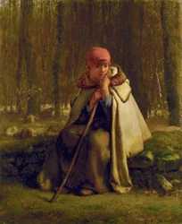 Frans:  Bergère assise Zittende Herderin
