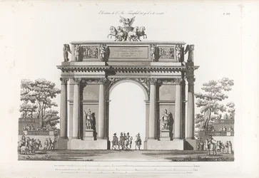 Triomfboog. Uit: Recueil des façades des principaux monuments construits à St.-Pétersbourg, 180