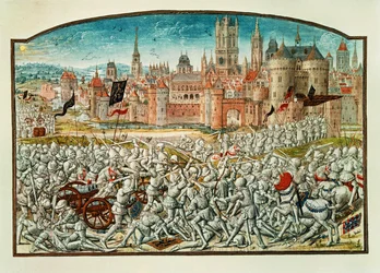 Overwinning van de inwoners van Gent voor de muren van Brugge ...