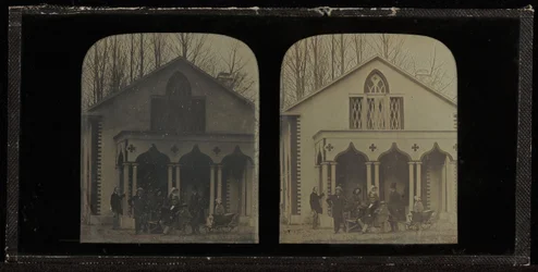 Groepsportret van Acht Leden van de Kring van Eynard-Lullin, voor Huis (Grandfleur d