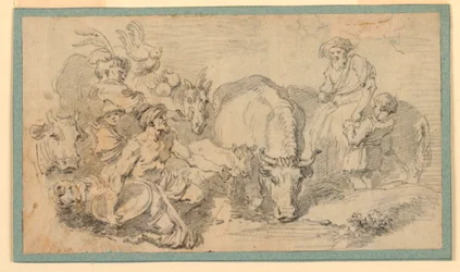 Tekening, Oosterse scène, ca. 1770