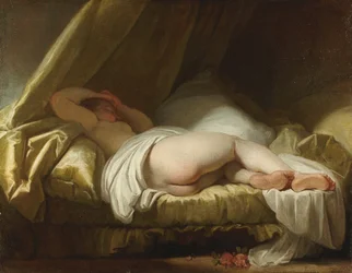 Slapend jong meisje, tussen 1758 en 1761