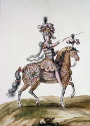 ‘Ruiter met zwaard’, kostuumontwerp voor ‘Le Carrousel des Galants Maures’