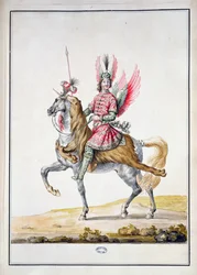 ‘Ruiter met vleugels’, kostuumontwerp voor ‘Le Carrousel des Galants Maures’, 1686