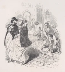 Overal zijn waterkranen, gieters van elke vorm, schoppen en potten van elke grootte, 1843