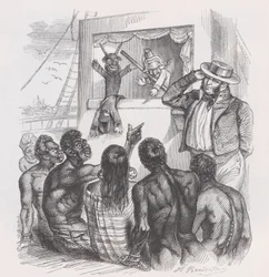De zwarte persoon en de poppen uit de Volledige werken van Béranger, 1836.