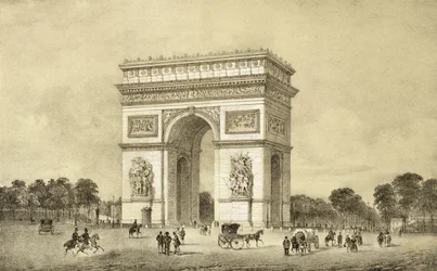 De Triomfboog, Parijs, gegraveerd door Auguste Bry