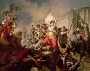 Jeanne Hachette bij het Beleg van Beauvais in 1472, 1778
