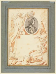 Tekening, Frontispice voor een Geschiedenis van Peter de Grote, ca. 1780