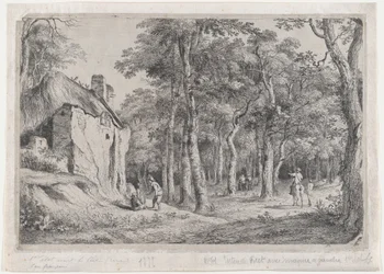 Cottage bij de ingang van een bos, 1772