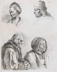 Studie van Vier Hoofden, 1770
