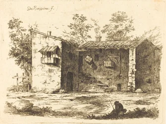 Twee Huizen met Dakpannen