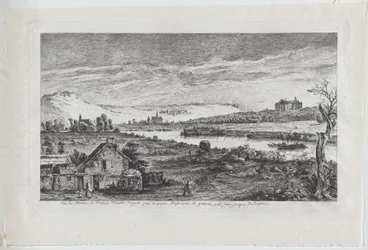 Zicht op het kasteel van Madrid, nabij Parijs, 1764