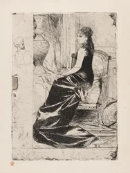 Vrouw in het zwart, ca. 1876