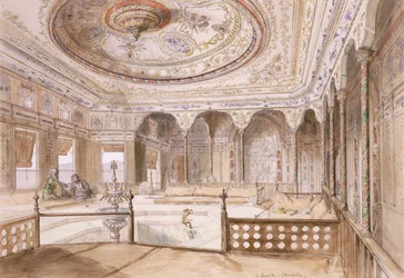 Een interieur van een paleis in Uyne