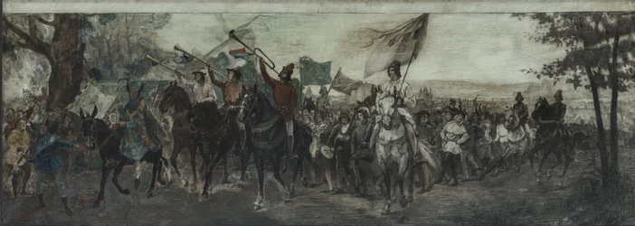 Schets voor de decoratie van de galerij in de Cour d