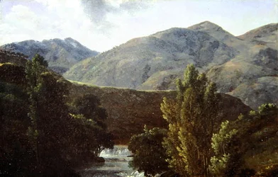 De laatste waterval van het eiland Sora, gezien vanuit Louin