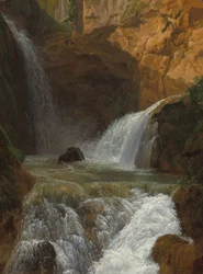 Uitzicht op de watervallen in Tivoli