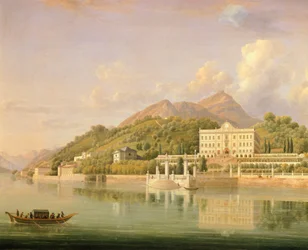 Villa Carlotta in Tremezzo aan het Comomeer, door Jean Joseph Xavier Bidauld, Italië