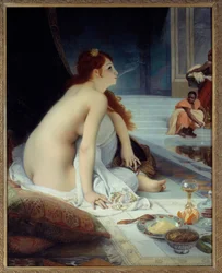 Oriëntalisme: «De witte slavin». Schilderij van Jean Jules Antoine Lecomte du Nouÿ (1842-1923), 1888. Zon. 1,46 x 1,18 m. Nantes, Musée des Beaux-Arts
