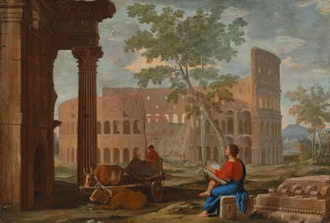 Het Colosseum, met een kunstenaar die schetst