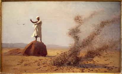 Arabische schrik van leeuweriken (onafgewerkt schilderij)