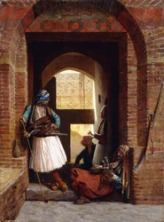 Arnautse lijfwachten in Caïro, 1861
