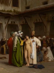 De slavenmarkt. Ca. 1867