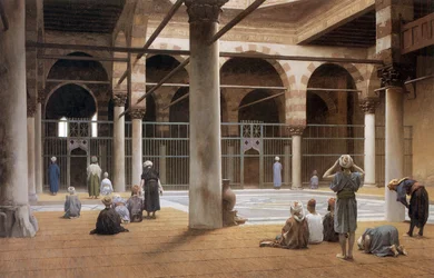 Interieur van een moskee in 1870 door Jean Leon Gerome, memorial art gallery van de universiteit van Rochester