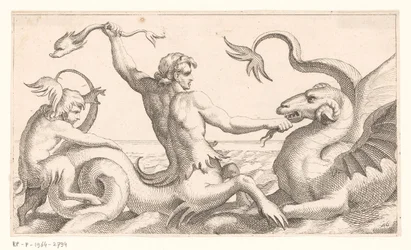 Triton in gevecht met een zeemonster